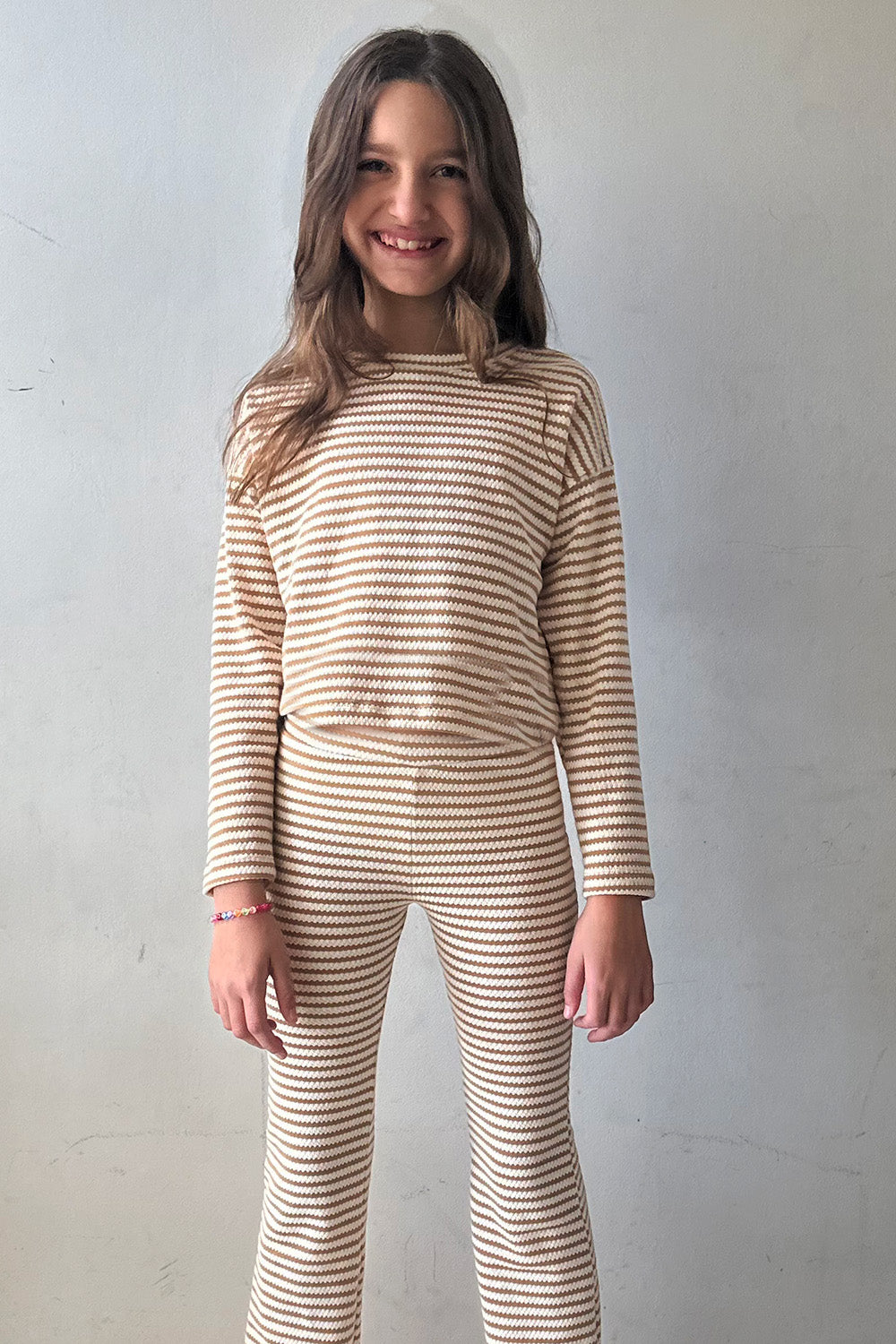 Conjunto Infantil Tricô Caramelo