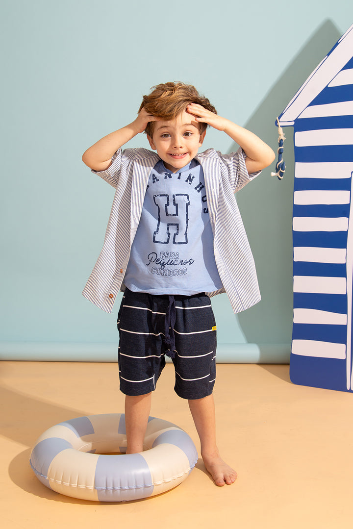 Camiseta Infantil College azul