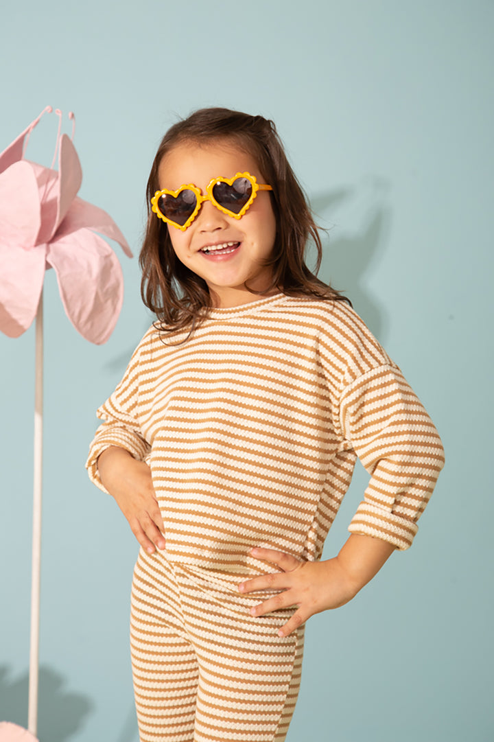 Conjunto Infantil Tricô Caramelo