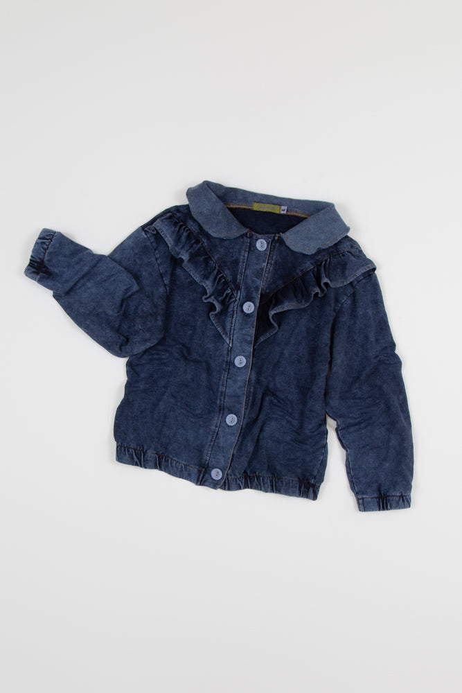 Jaqueta Infantil Denim Babado