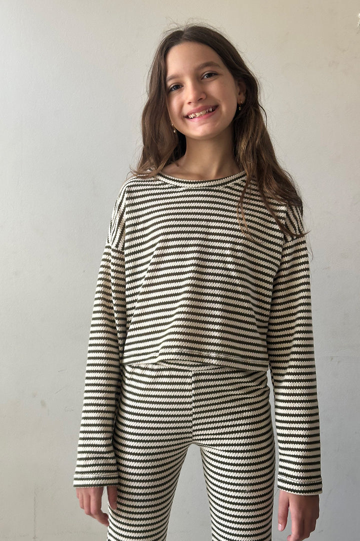 Conjunto Infantil Tricô Oliva